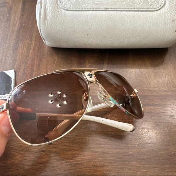 Chrome Heart Sunglasses. Double D. White - Picture 2 of 16